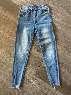 High-Rise Light Wash Skinny Jeans